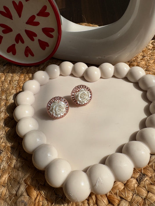 Pearl Flower Studs