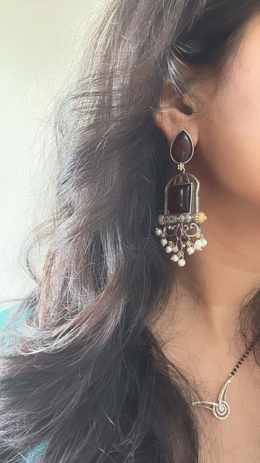Marble Oxidised dangler